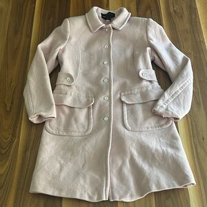 VINTAGE Crystal Button Baby Pink Pea Coat